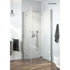 Oltens Byske kabina prysznicowa 90x90 cm kwadratowa chrom/szkło przezroczyste 20002100