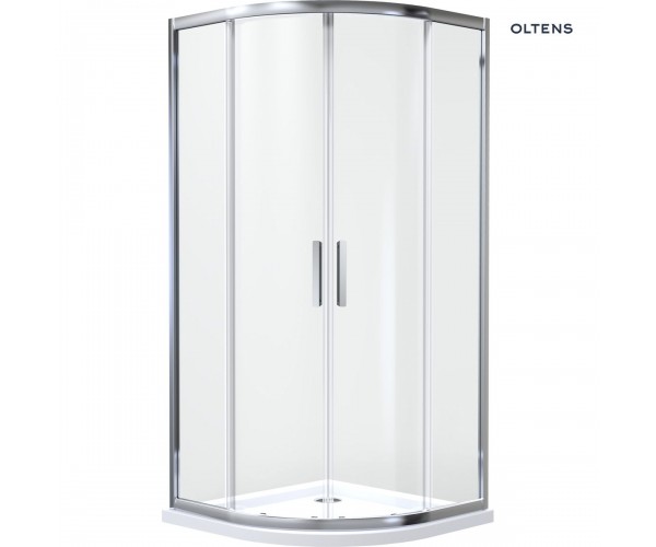 Oltens Vorma kabina prysznicowa 90x90 cm półokrągła chrom/szkło przezroczyste 20102100
