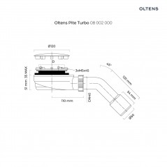 Oltens Pite Turbo Slim syfon do brodzika 90 mm plastikowy niski chrom 08002000