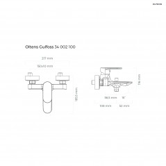 Oltens Gulfoss bateria wannowo-prysznicowa ścienna chrom 34002100