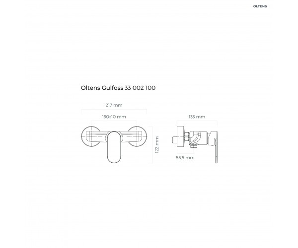 Oltens Gulfoss bateria prysznicowa ścienna chrom 33002100