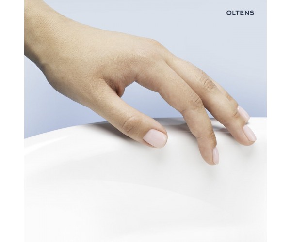 Oltens Hyls umywalka 58,5x44 cm nablatowa prostokątna z powłoką SmartClean biała 41810000