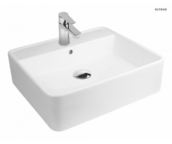 Oltens Duve umywalka 50,5x46 cm nablatowa prostokątna SmartClean biała 41811000