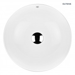 Oltens Fana umywalka 42 cm nablatowa okrągła z powłoką SmartClean biała 40812000