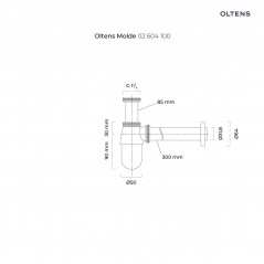 Oltens Molde syfon umywalkowy butelkowy mosiężny chrom 02604100