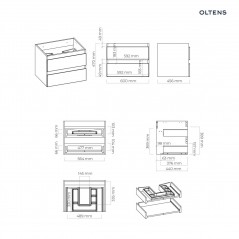 Oltens Vernal szafka 60 cm podumywalkowa wisząca grafit mat 60000400