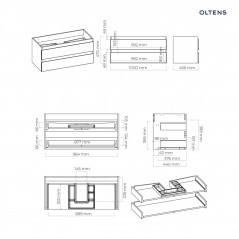 Oltens Vernal szafka 100 cm podumywalkowa wisząca grafit mat 60002400