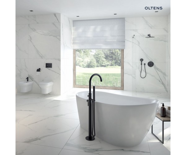 Oltens Bo Walk-In ścianka prysznicowa 90 cm czarny mat/szkło przezroczyste 22001300