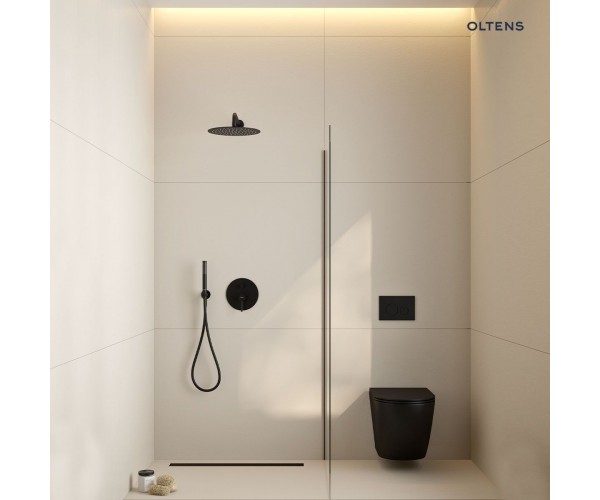 Oltens Bo ścianka prysznicowa Walk-In 120 cm czarny mat/szkło przezroczyste 22004300
