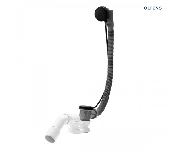 Oltens Oster syfon wannowy automatyczny z pokrętłem czarny mat 03001300
