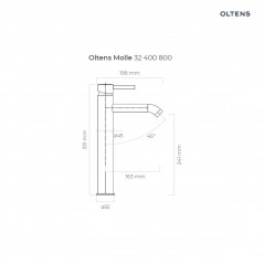 Oltens Molle bateria umywalkowa stojąca wysoka złoty połysk 32400800