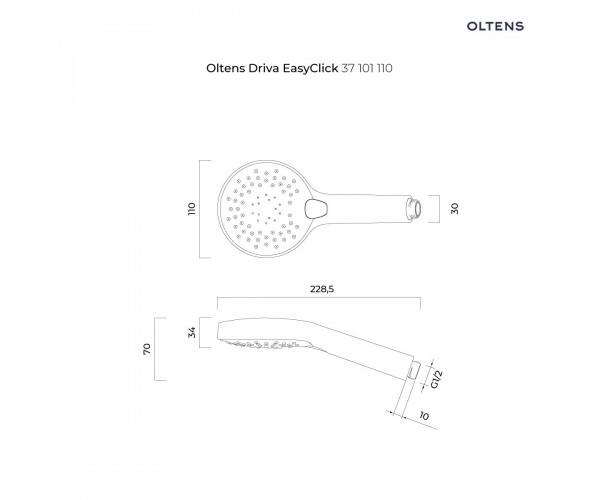 Oltens Driva EasyClick Gide zestaw prysznicowy chrom/biały 36007110