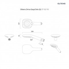 Oltens Driva EasyClick (S) Alling 60 zestaw prysznicowy z mydelniczką chrom/biały 36005110