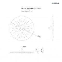 Oltens Sondera Lagan deszczownica 30 cm okrągła z ramieniem ściennym chrom 36013100