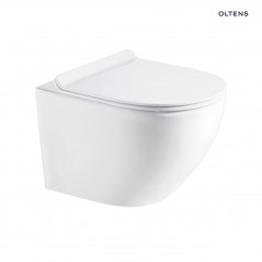 Zestaw Oltens Hamnes miska WC wisząca PureRim z powłoką SmartClean z deską wolnoopadającą 42514000