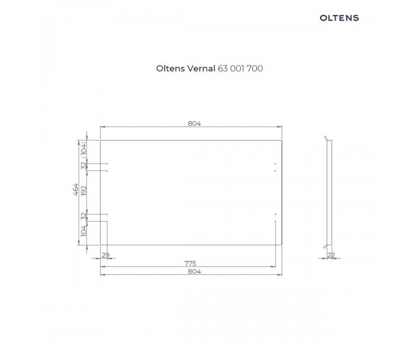 Oltens Vernal blat 80 cm naszafkowy szary mat 63001700
