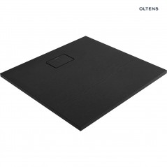 Oltens Bergytan brodzik 90x90 cm kwadratowy RockSurface czarny mat 17101300