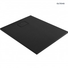 Oltens Bergytan brodzik 100x80 cm prostokątny RockSurface czarny mat 15100300