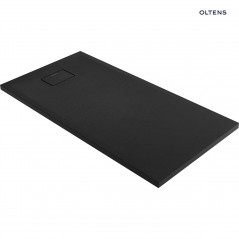 Oltens Bergytan brodzik 140x70 cm prostokątny RockSurface czarny mat 15105300