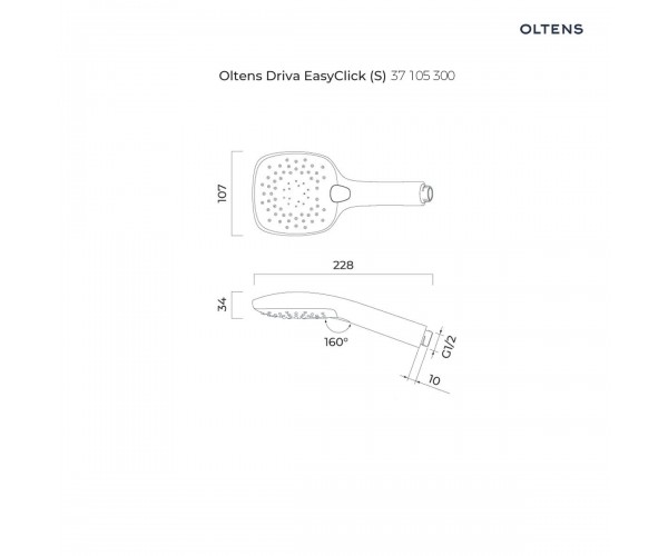 Oltens Driva EasyClick (S) Gide zestaw prysznicowy czarny mat 36008300