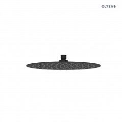Oltens Vindel Lagan deszczownica 30 cm okrągła z ramieniem ściennym czarny mat 36012300