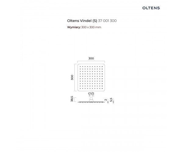 Zestaw Oltens Gota bateria podtynkowa z deszczownicą 30 cm Vindel (S) i kompletem prysznicowym Sog czarny mat 36601300