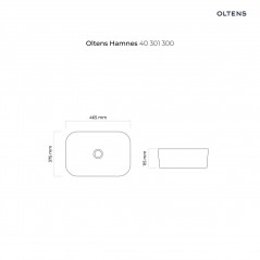 Oltens Hamnes umywalka 46,5x37,5 cm nablatowa owalna czarny mat 40301300