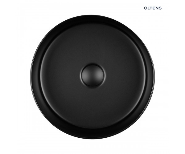 Oltens Lagde umywalka 35,5 cm nablatowa okrągła czarny mat 40304300