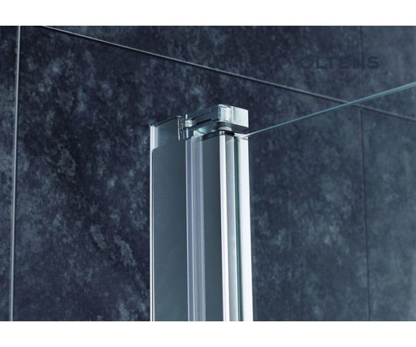 Oltens Trana kabina prysznicowa 90x80 cm prostokątna drzwi ze ścianką chrom/szkło przezroczyste 20206100