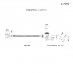 Oltens Oster syfon wannowy automatyczny z pokrętłem złoty połysk 03001800