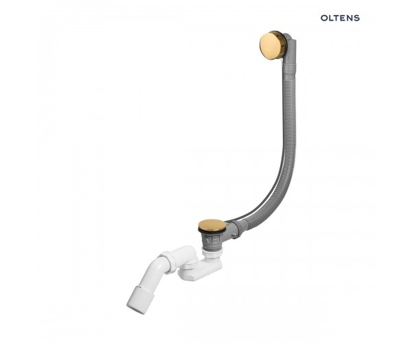 Oltens Oster syfon wannowy automatyczny z pokrętłem złoty połysk 03001800