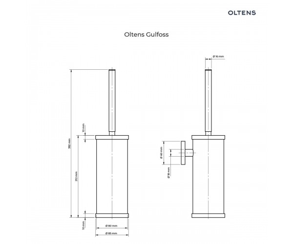 Oltens Gulfoss szczotka toaletowa wisząca chrom 82100100