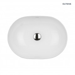 Oltens Hamnes Thin umywalka 49,5x35,5 cm nablatowa owalna z powłoką SmartClean biała 40819000