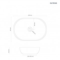 Oltens Hamnes Thin umywalka 60,5x41,5 cm nablatowa owalna z powłoką SmartClean biała 40820000