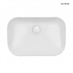 Oltens Solvig umywalka 51x34 cm nablatowa owalna z powłoką SmartClean biała 40822000