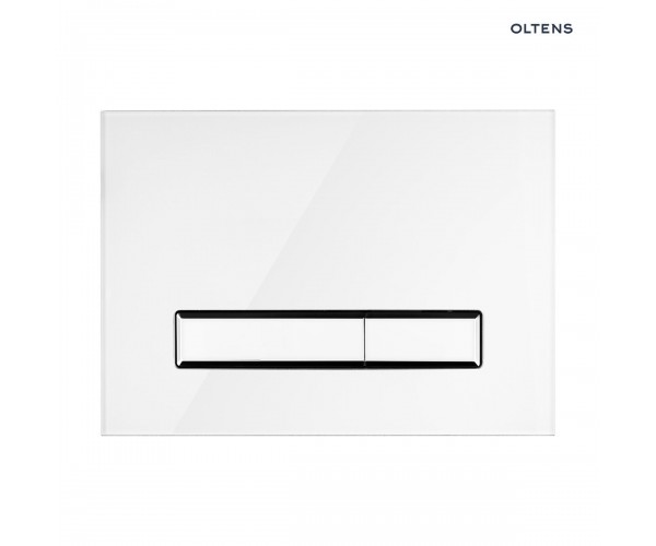 Oltens Torne przycisk spłukujący do WC szklany biały/chrom/biały 57200000