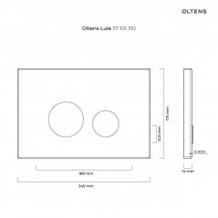 Oltens Lule przycisk spłukujący do WC szklany czarny/chrom 57201310