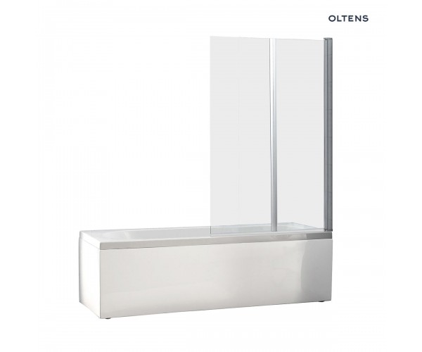 Oltens Fulla parawan nawannowy 2-częściowy 98x140 cm chrom/szkło przezroczyste 23204100