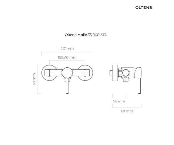 Oltens Molle bateria prysznicowa ścienna złoto szczotkowane 33000810