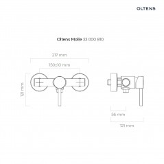 Oltens Molle bateria prysznicowa ścienna złoto szczotkowane 33000810