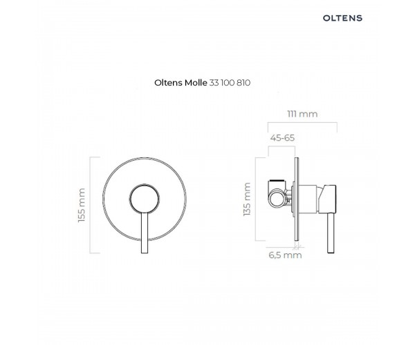 Oltens Molle bateria prysznicowa podtynkowa kompletna złoto szczotkowane 33100810