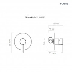 Oltens Molle bateria prysznicowa podtynkowa kompletna złoto szczotkowane 33100810