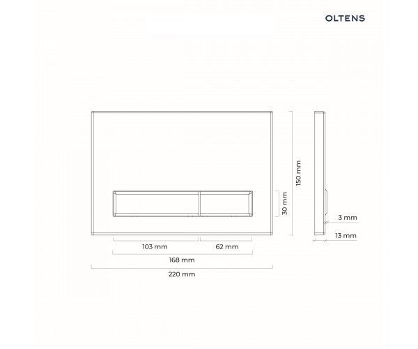 Oltens Torne przycisk spłukujący do WC biały/złoty mat/biały 57105000