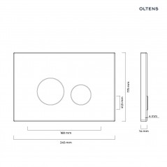 Oltens Lule przycisk spłukujący do WC szklany czarny/złoty mat/czarny 57203300