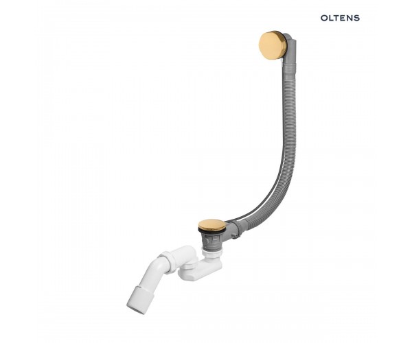 Oltens Oster syfon wannowy automatyczny z pokrętłem złoto szczotkowane 03001810
