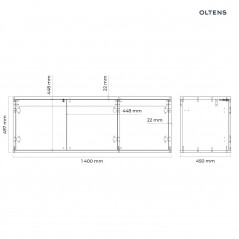 Oltens Hedvig szafka 140 cm podumywalkowa wisząca z półką czarny mat/dąb naturalny 60205360