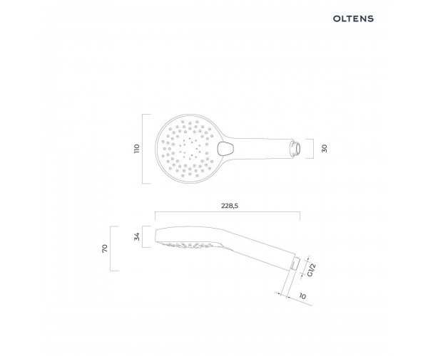 Oltens Driva EasyClick Alling 60 zestaw prysznicowy złoty połysk/biały 36001800