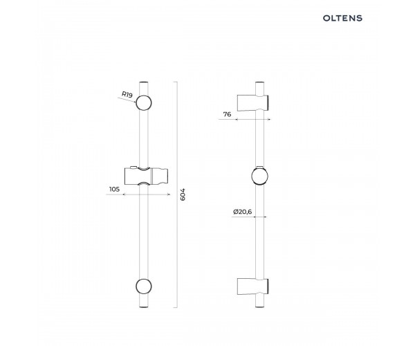 Oltens Driva EasyClick Alling 60 zestaw prysznicowy złoty połysk/biały 36001800