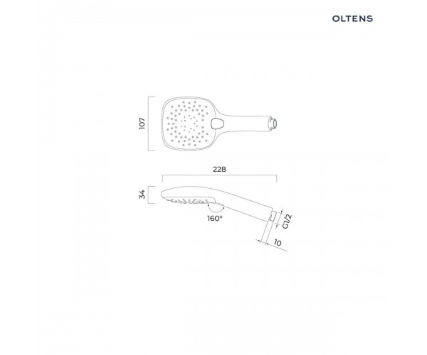 Oltens Driva EasyClick (S) Alling 60 zestaw prysznicowy z mydelniczką złoty połysk/biały 36005080