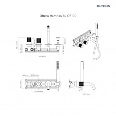 Oltens Hamnes bateria wannowo-prysznicowa podtynkowa 4-otworowa kompletna chrom 34107100
